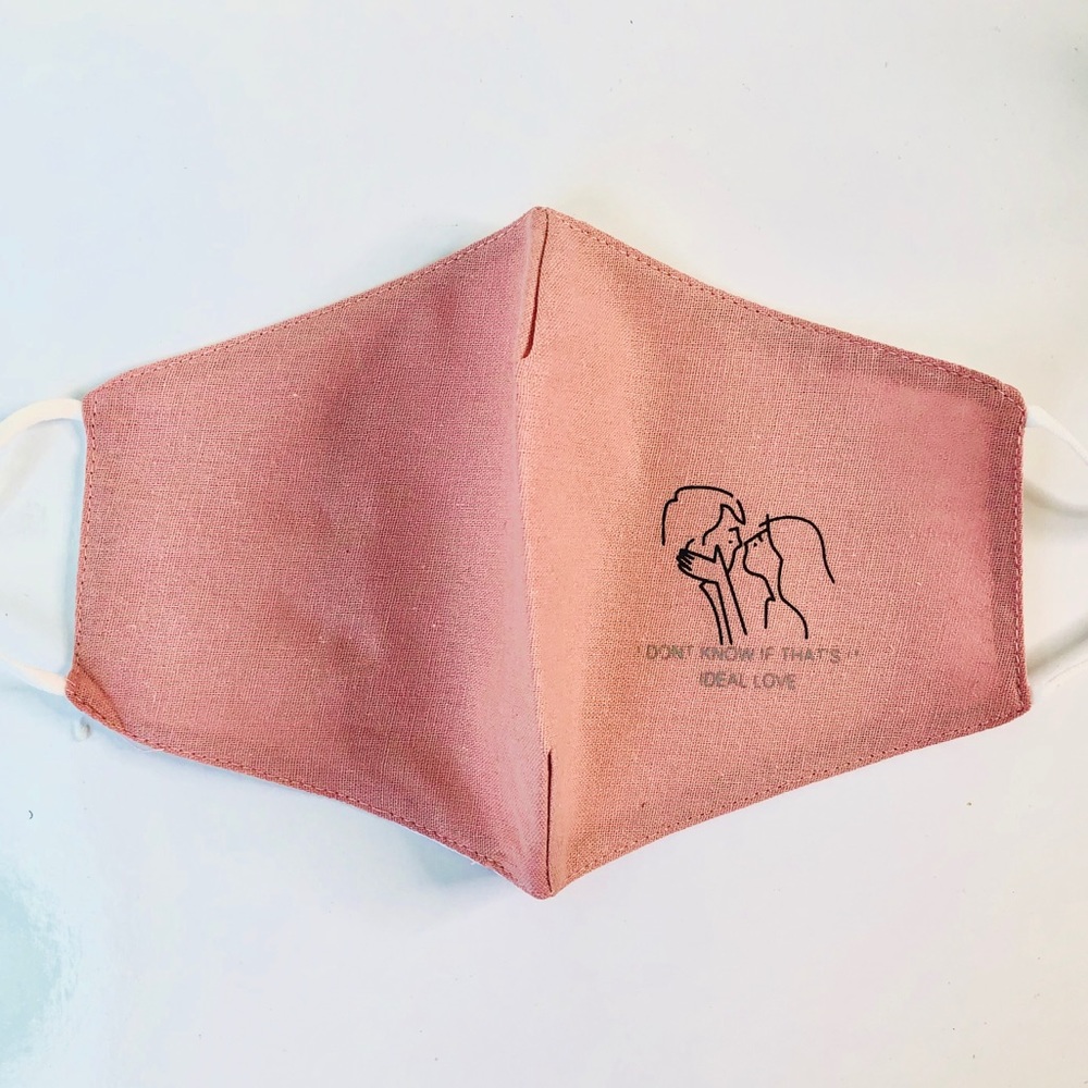 NEW Cloth Face Mask Pink Love Adjustable Washable